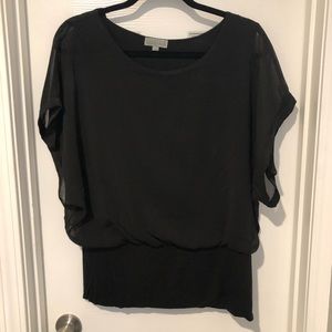 3/$15 Joseph A. Black chiffon shear lined blouse